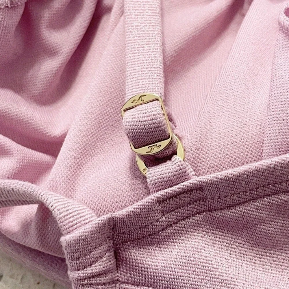Hollister Pink Metallic Bralette Bikini Top XS